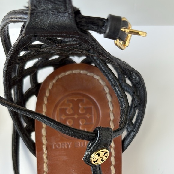Tory Burch Brooke Leather Gladiator Sandals Black - Picture 5 of 7